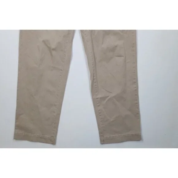 Vintage 90s Ralph Lauren Mens 34x32 Faded Wide Leg Chino Pants Beige Cotton